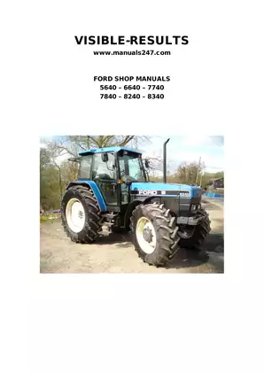 Ford Tractor Service Manual for Models 5640, 6640, 7740, 7840, 8240 & 8340