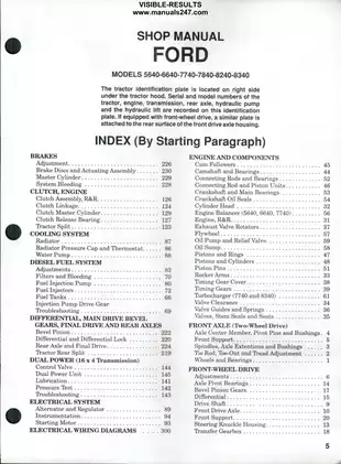 Ford Tractor Service Manual for Models 5640, 6640, 7740, 7840, 8240 & 8340 Preview image 2
