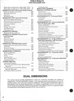 Ford Tractor Service Manual for Models 5640, 6640, 7740, 7840, 8240 & 8340 Preview image 3