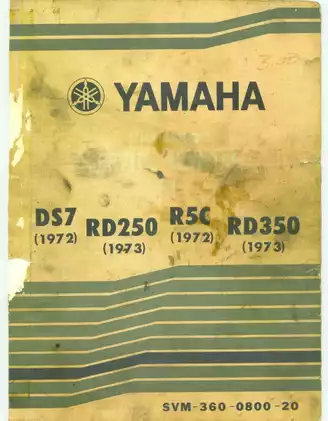 1972-1973 Yamaha RD 250, RD 350, DS7 R5C service manual Preview image 1
