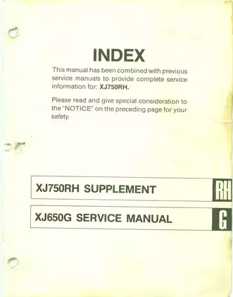 Yamaha XJ650G & XJ750RH Service Manual - Complete Maintenance Guide Preview image 3