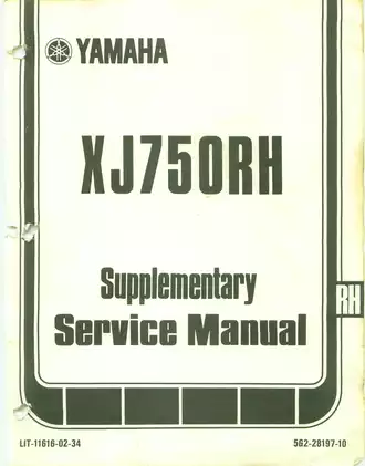 1980-1986 Yamaha XJ750RH service manual Preview image 4