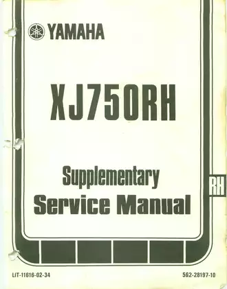 Yamaha XJ650G & XJ750RH Service Manual - Complete Maintenance Guide Preview image 4