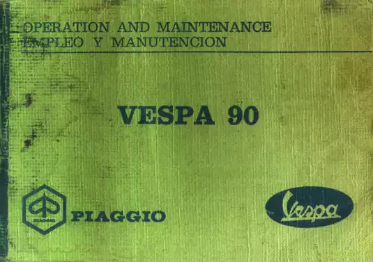 Piaggio Vespa 90 scooter operation, maintenance manual Preview image 1