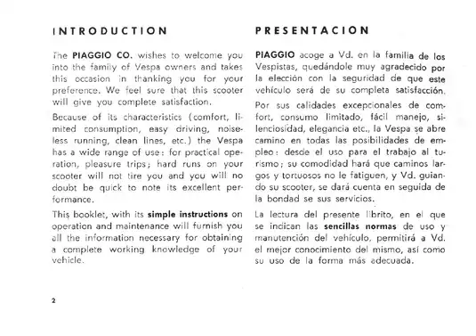Vespa Piaggio Scooter Operation and Maintenance Manual Preview image 3