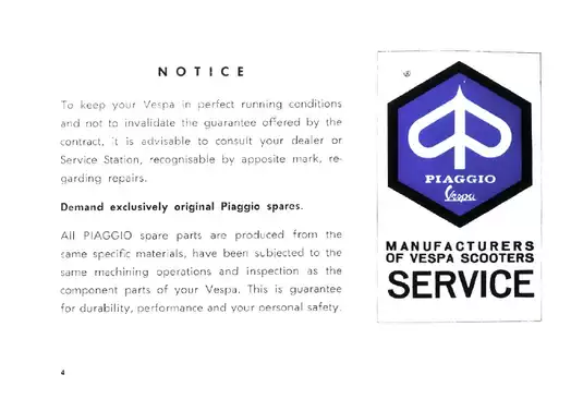 Piaggio Vespa 90 scooter operation, maintenance manual Preview image 5