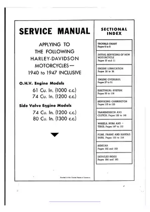 1940-1947 Harley-Davidson™ Knucklehead-Flathead manual Preview image 1