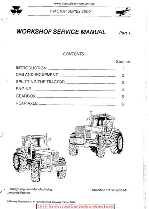 Manual for: Massey Ferguson mdoels: 3610, 3630, 3635, 3645, 3650, 3655, 3660, 3670, 3680, 3690 Preview image 3