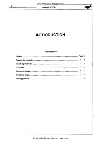 1989 Massey Ferguson 304 Series, 354, 364, 374, 384, and 394,  S/F/V Variants Workshop Manual (P/N 3537964M1, 3539599M1) – preview page 1