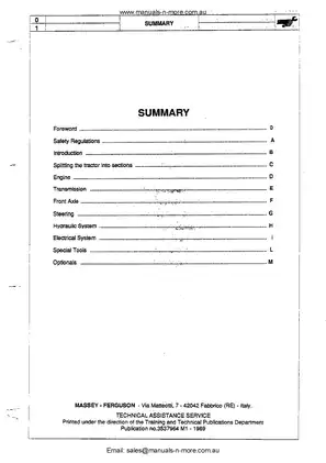 Massey Ferguson 354, 364, 374, 384, 394 tractor workshop manual Preview image 4