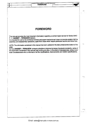 Massey Ferguson 304 Series Workshop Service Manual - Comprehensive Repair Guide Preview image 5