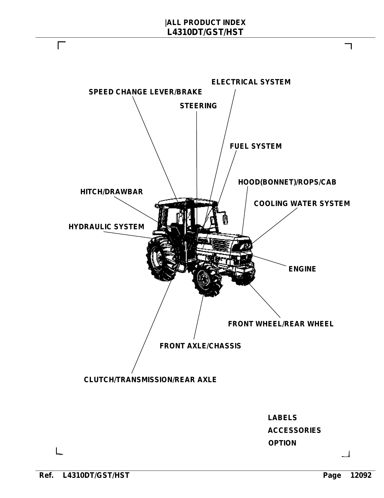 Kubota L4310DT, L4310GST, L4310HST compact utility tractor parts book Preview image 3