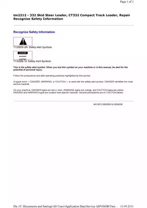 332 Skid Steer Loader & CT332 Compact Track Loader Repair Manual Preview image 4