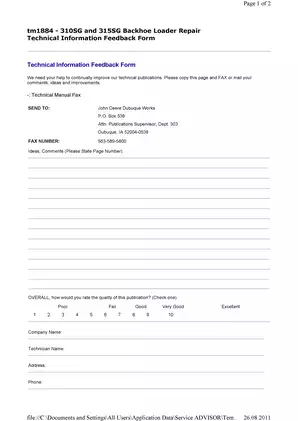 John Deere 310SG and 315SG Backhoe Loader Repair Manual - Comprehensive Service Guide Preview image 4
