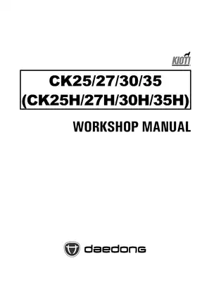 2004-2014 Kioti™ Daedong CK25, CK27, CK30, CK35 workshop manual Preview image 1