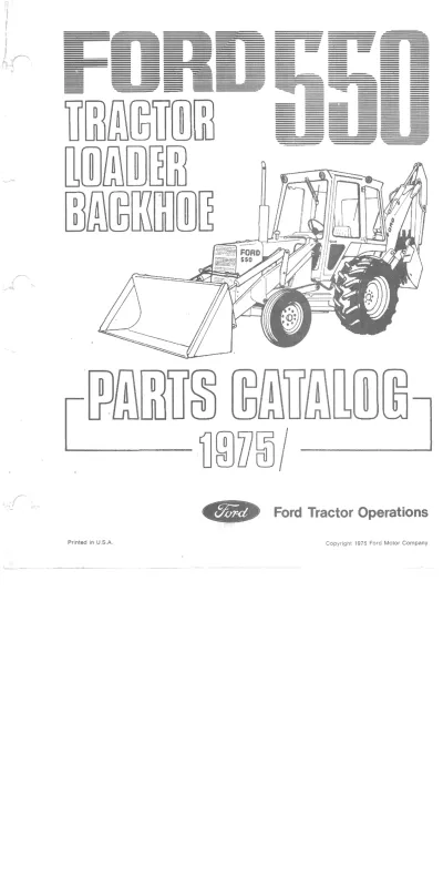 Preview: 1975 Ford 550 Tractor Loader Backhoe Parts Catalog (P/N FTO-17242)
