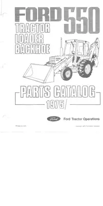 1975-1978 Ford 550 tractor loader backhoe parts catalog Preview image 1