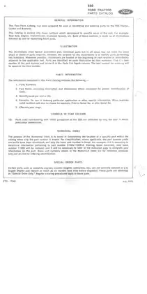 Ford 550 Tractor Parts Catalog - Comprehensive Parts Manual for 1975 Models Preview image 2