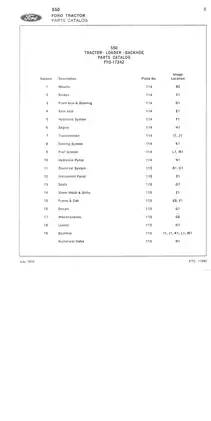 Ford 550 Tractor Parts Catalog - Comprehensive Parts Manual for 1975 Models Preview image 3
