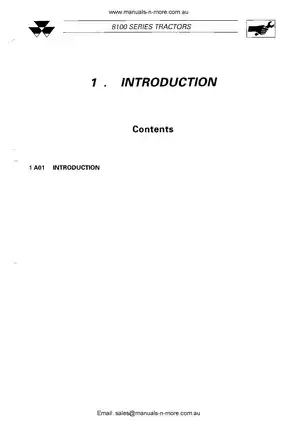 Massey Ferguson 8100 Series Workshop Service Manual Preview image 5
