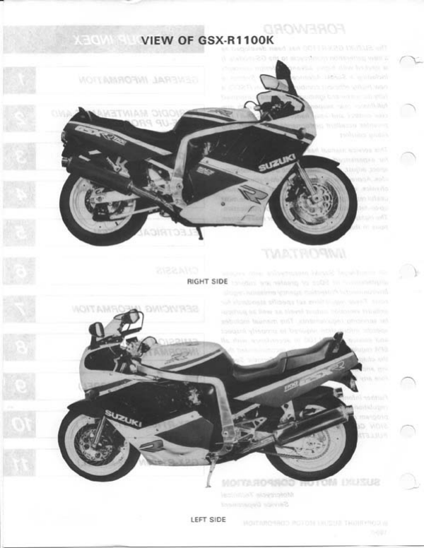 1989-1992 Suzuki GSX-R 1100 service manual Preview image 3