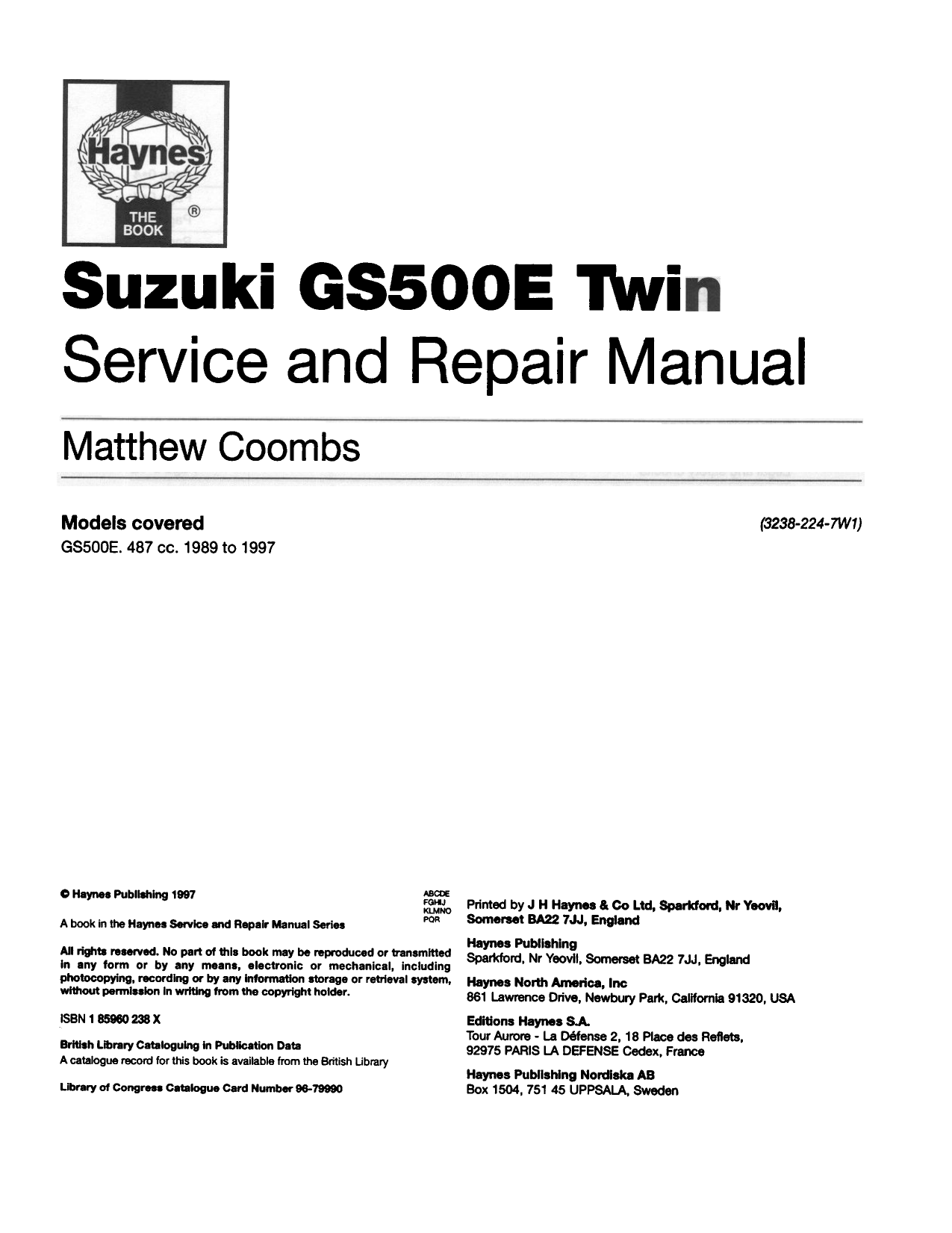 1989-1997 Suzuki GS500E, GS500 repair manual Preview image 2