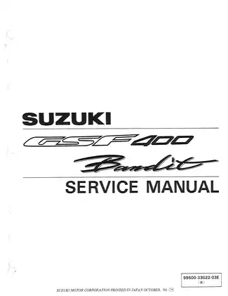 1991-1993 Suzuki GSF400 Bandit service manual