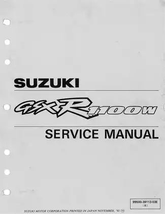 1993-1998 Suzuki GSX-R1100, GSX-R1100W, GSX-R1100WP, GSX-R1100WR; GSX-R1100WS, GSX-R1100WT service manual Preview image 1