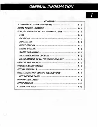 1993-1998 Suzuki GSX-R1100, GSX-R1100W, GSX-R1100WP, GSX-R1100WR; GSX-R1100WS, GSX-R1100WT service manual Preview image 5