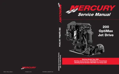 Preview: 2001 Mercury 200 OptiMax Jet Drive Service Manual (P/N 90-881986)