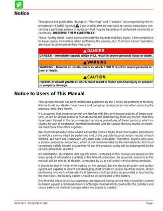 Mercury M2 Jet Drive 210/240 HP Service Manual Preview image 2