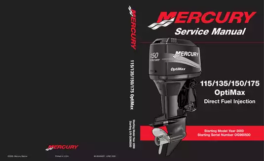 2000 Mercury Optimax 115, 135, 150, 175 outboard motor service manual Preview image 1