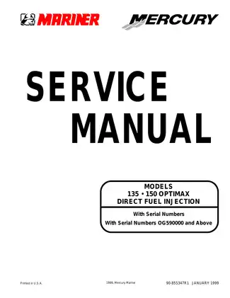 Mercury Mariner 135/150 Optimax Service Manual - Detailed Maintenance & Repair Guide