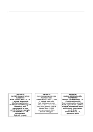 Yamaha WR250F Owner’s Service Manual Preview image 3