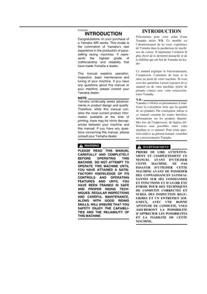 Yamaha WR250F Owner’s Service Manual Preview image 4