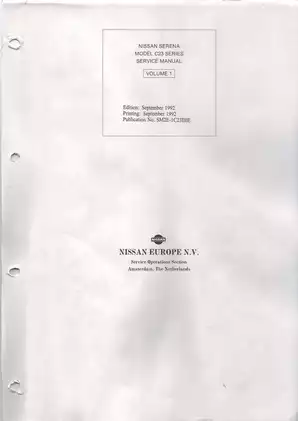 1991-1999 Nissan Serena C23 repair and service manual