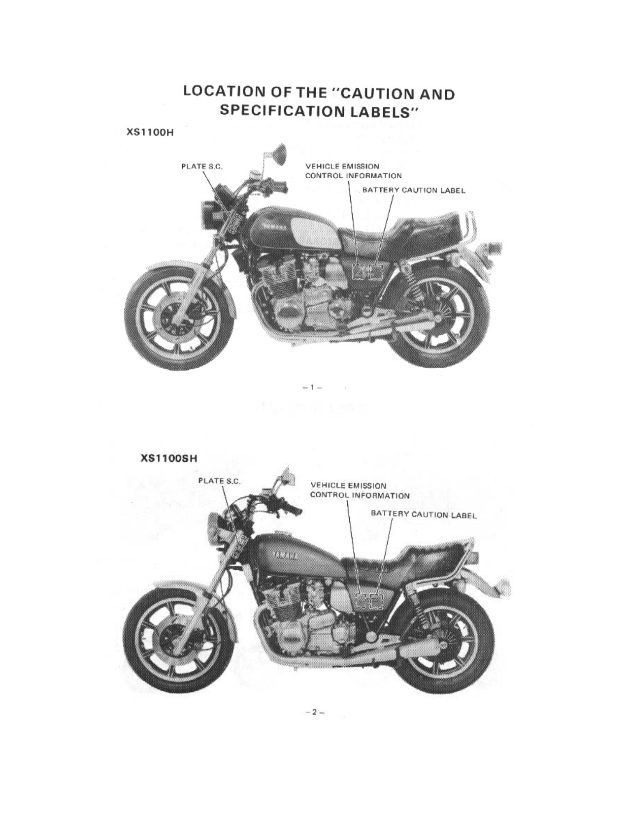 1978-1982 Yamaha XS1100H, XS1100SH, XS Eleven owners, service manual Preview image 3