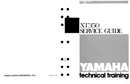 1985-2000 Yamaha XT350, XT350S, XT350L, XT350LC, XT350C, XT350E service guide Preview image 1