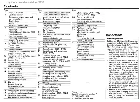 Bernina 801 Sport, 802, 803 sewing machine guide Preview image 2