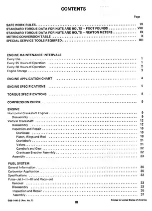 Briggs and Stratton One Cylinder Engine Service Manual (GSS-1441-2 Rev. 1) Preview image 4