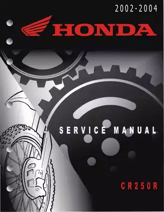 2002-2004 Honda CR250R, CR250 service manual Preview image 1