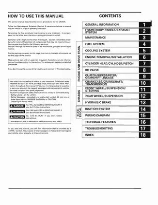 Honda CRZ50N Motorcycle Service Manual – Comprehensive Repair Guide Preview image 3