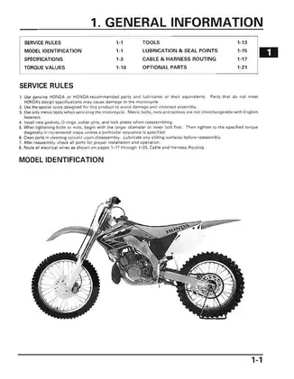 2002-2004 Honda CR250R, CR250 service manual Preview image 5