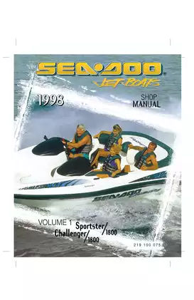 1998 Bombardier Sea-Doo Jet Boat - Sportster Challenger Speedster shop manual Preview image 1