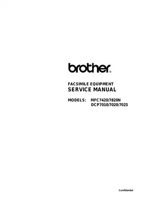 Brother MFC7420, MFC7820, DCP7010, DCP7020 multifunction printer service manual Preview image 1