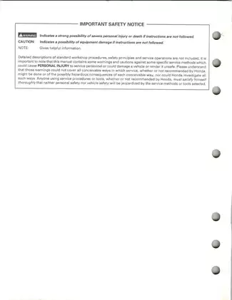 Honda CR125R Motorcycle Service Manual (2000-2003) Preview image 2
