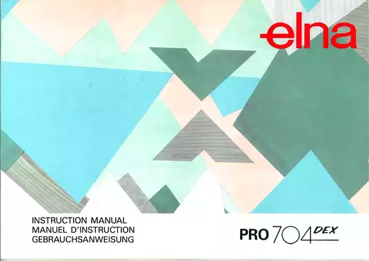Elna PRO 704 DEX sewing machine instruction manual Preview image 1