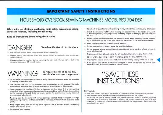 Elna PRO 704 DEX sewing machine instruction manual Preview image 2