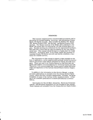 Cessna 150-Series Comprehensive Service Manual (1969-1976) Preview image 5