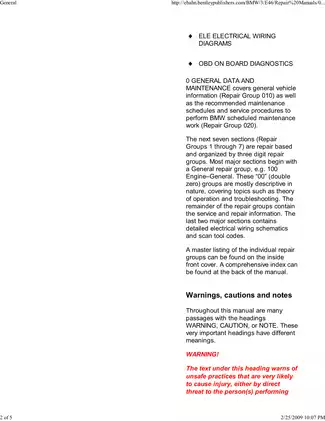 BMW E46 Service Manual (1999-2001) Preview image 3